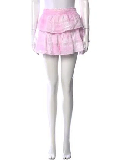 Pre-owned Loveshackfancy Tie-dye Print Mini Skirt In Purple