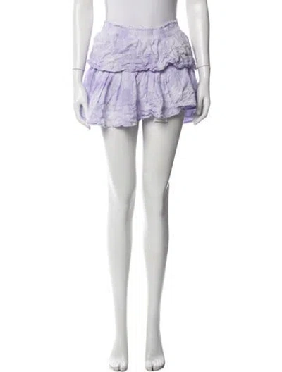 Pre-owned Loveshackfancy Tie-dye Print Mini Skirt In Purple