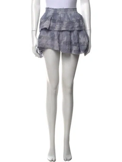 Pre-owned Loveshackfancy Tie-dye Print Mini Skirt In Purple