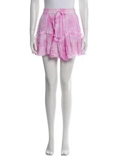 Pre-owned Loveshackfancy Tie-dye Print Mini Skirt In Purple