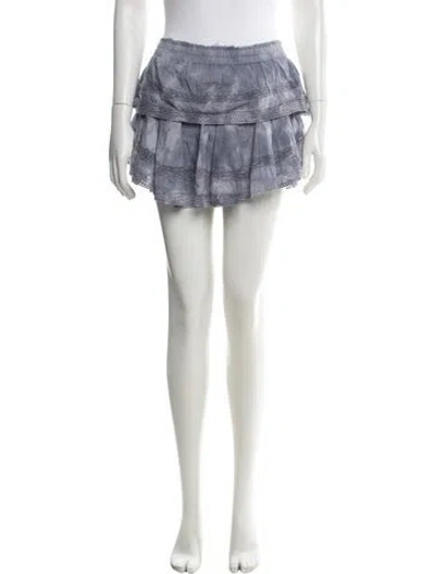Pre-owned Loveshackfancy Tie-dye Print Mini Skirt In Purple