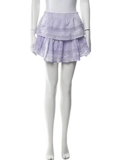 Pre-owned Loveshackfancy Tie-dye Print Mini Skirt In Purple
