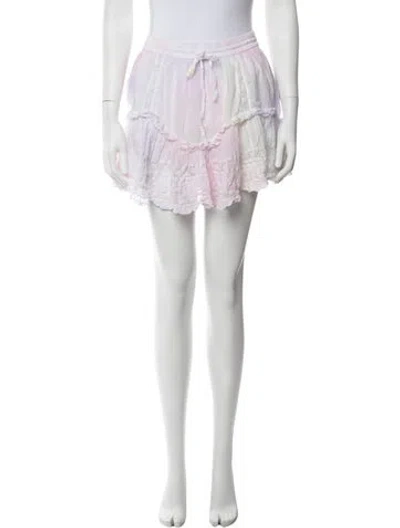 Pre-owned Loveshackfancy Tie-dye Print Mini Skirt In Purple