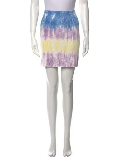Pre-owned Loveshackfancy Tie-dye Print Mini Skirt W/ Tags In Blue