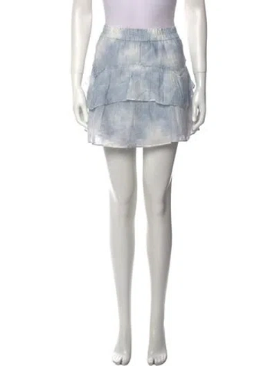 Pre-owned Loveshackfancy Tie-dye Print Mini Skirt W/ Tags In Blue