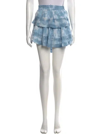 Pre-owned Loveshackfancy Tie-dye Print Mini Skirt W/ Tags In Blue