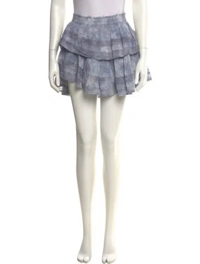 Pre-owned Loveshackfancy Tie-dye Print Mini Skirt W/ Tags In Blue