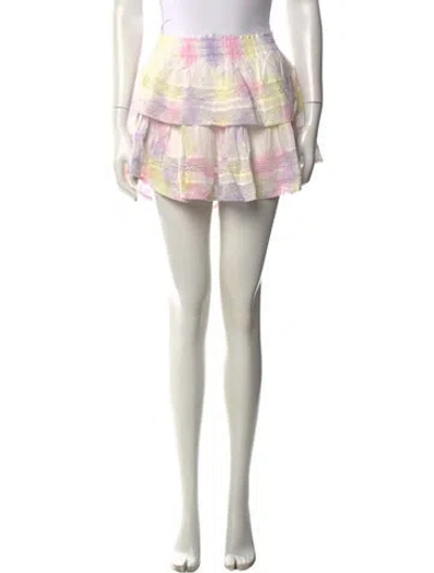 Pre-owned Loveshackfancy Tie-dye Print Mini Skirt W/ Tags In Neutral