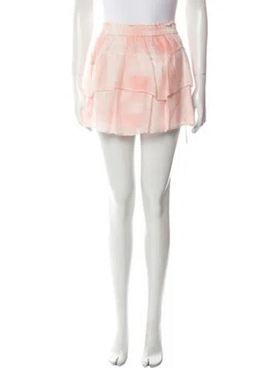 Pre-owned Loveshackfancy Tie-dye Print Mini Skirt W/ Tags In Orange