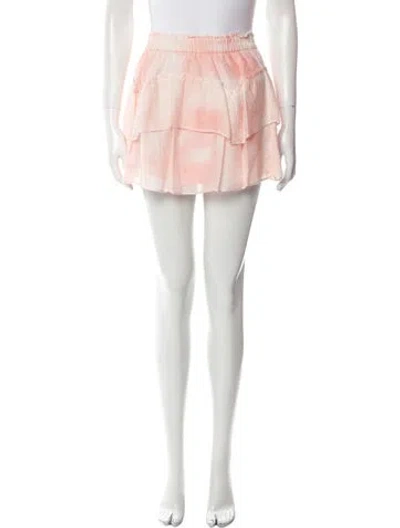 Pre-owned Loveshackfancy Tie-dye Print Mini Skirt W/ Tags In Pink