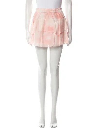 Pre-owned Loveshackfancy Tie-dye Print Mini Skirt W/ Tags In Pink