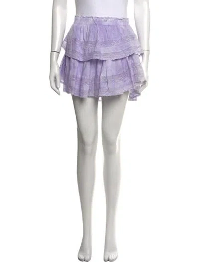 Pre-owned Loveshackfancy Tie-dye Print Mini Skirt W/ Tags In Purple