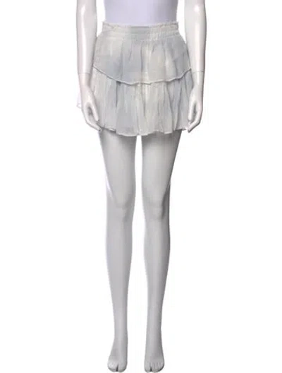Pre-owned Loveshackfancy Tie-dye Print Mini Skirt In White
