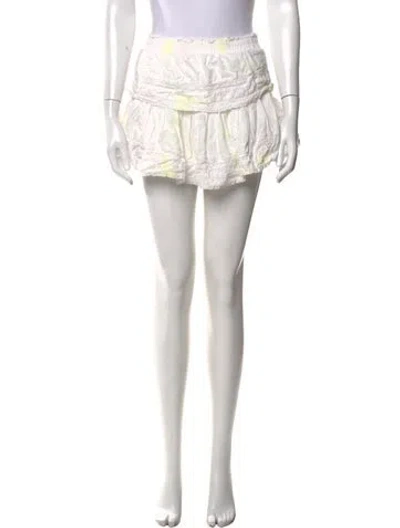 Pre-owned Loveshackfancy Tie-dye Print Mini Skirt In White