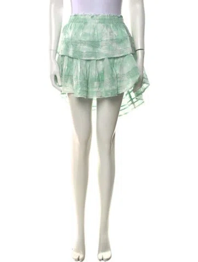 Pre-owned Loveshackfancy Tie-dye Print Mini Skirt In Yellow
