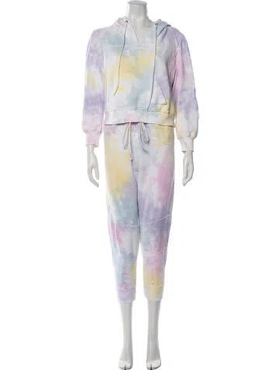 Pre-owned Loveshackfancy Tie-dye Print Pant Set In Neutrals