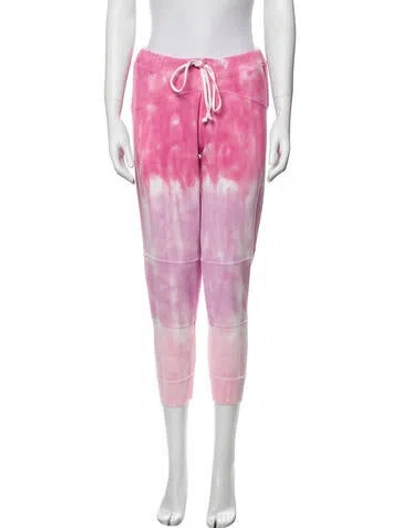 Pre-owned Loveshackfancy Tie-dye Print Raw-edge Trim Sweatpants In Pink