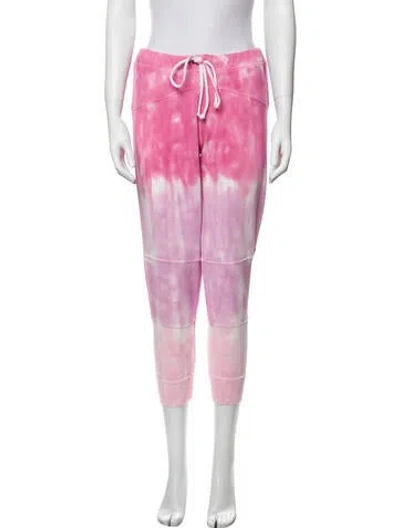 Pre-owned Loveshackfancy Tie-dye Print Raw-edge Trim Sweatpants In Pink