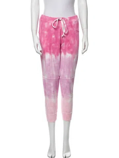 Pre-owned Loveshackfancy Tie-dye Print Raw-edge Trim Sweatpants In Pink