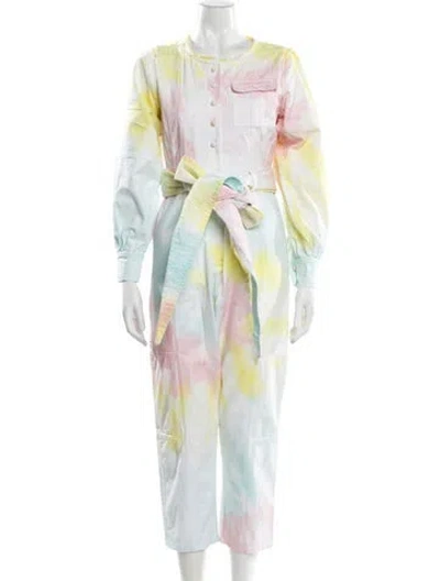 Pre-owned Loveshackfancy Tie-dye Print Scoop Neck Jumpsuit In Multi