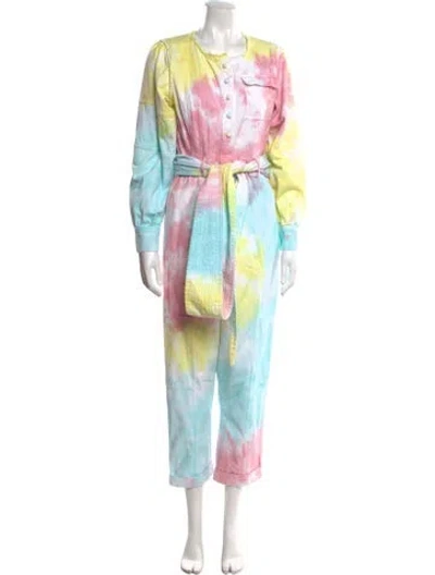Pre-owned Loveshackfancy Tie-dye Print Scoop Neck Jumpsuit In Multi