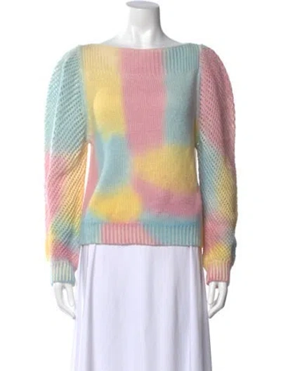 Pre-owned Loveshackfancy Tie-dye Print Scoop Neck Sweatshirt In Pink