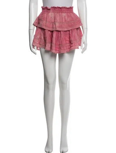 Pre-owned Loveshackfancy Tie-dye Print Skirt In White
