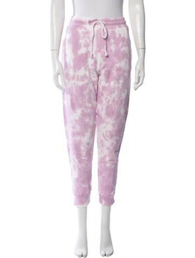 Pre-owned Loveshackfancy Tie-dye Print Straight Leg Pants In Pink