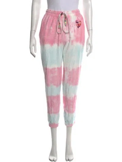 Pre-owned Loveshackfancy Tie-dye Print Straight Leg Pants In Pink