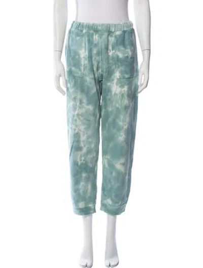 Pre-owned Loveshackfancy Tie-dye Print Sweatpants In Blue/green