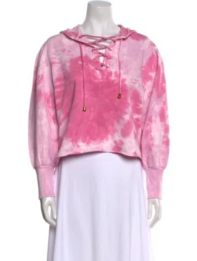 Pre-owned Loveshackfancy Tie-dye Print Tie Neck Sweatshirt In Pink