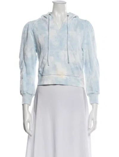 Pre-owned Loveshackfancy Tie-dye Print V-neck Hoodie In Yellow