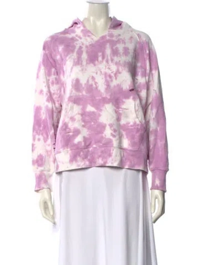 Pre-owned Loveshackfancy Tie-dye Print V-neck Sweatshirt In Pink