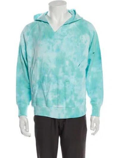 Pre-owned Loveshackfancy Tie-dye Print V-neck Sweatshirt W/ Tags In Blue