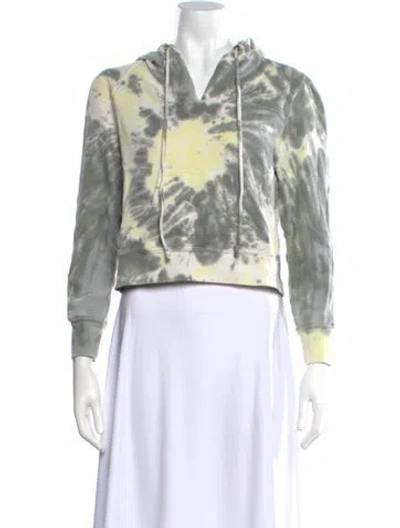 Pre-owned Loveshackfancy Tie-dye Print V-neck Top In Gray