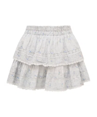 Loveshackfancy Tiered Ruffle Mini Skirt In Multi