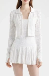 Loveshackfancy Tinker Pointelle Knit Jacket In White