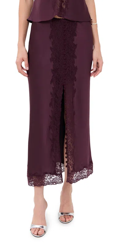 Loveshackfancy Tirelle Skirt Fresh Espresso In Burgundy