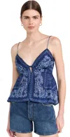 LOVESHACKFANCY TIVELO TOP MOONLIGHT INDIGO