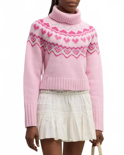 Loveshackfancy Tobi Sweater In Fuchsia Rose In Multi