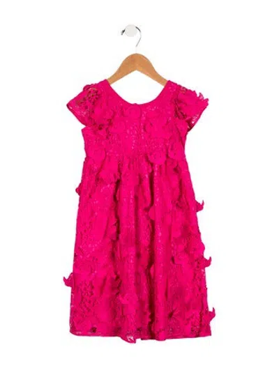 Pre-owned Loveshackfancy Babies' Toddler Girls' Eyelet Trim Short Sleeve Dress In Pink