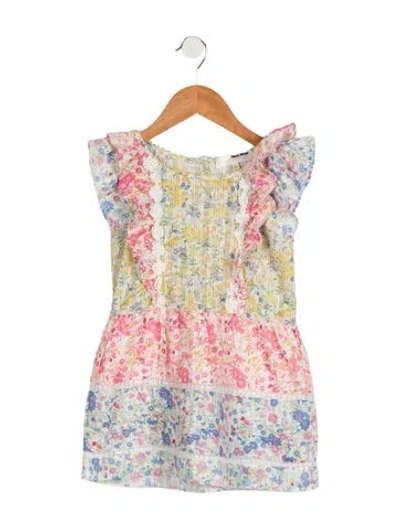 Pre-owned Loveshackfancy Babies' Toddler Girls' Floral Crochet Trim Dress In Pink