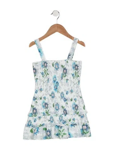 Pre-owned Loveshackfancy Babies' Toddler Girls' Floral Pattern Dress In Blue