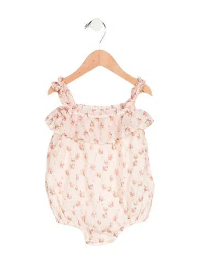 Pre-owned Loveshackfancy Babies' Toddler Girls' Floral Print Onesie In Pink