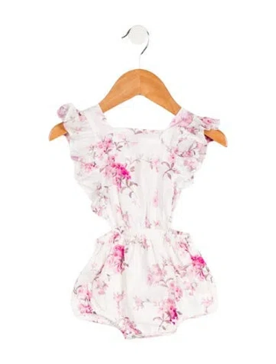 Pre-owned Loveshackfancy Babies' Toddler Girls' Floral Print Onesie In White