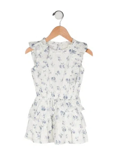 Pre-owned Loveshackfancy Babies' Toddler Girls' Floral Printed Sleeveless Dress In White