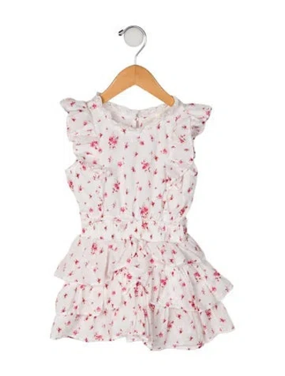 Pre-owned Loveshackfancy Babies' Toddler Girls' Floral Printed Sleeveless Dress In White