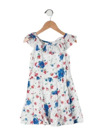 Pre-owned Loveshackfancy Babies' Toddler Girls' Floral Printed Sleeveless Dress In White
