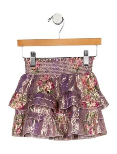 Pre-owned Loveshackfancy Babies' Toddler Girls' Metallic Ruffle Skirt