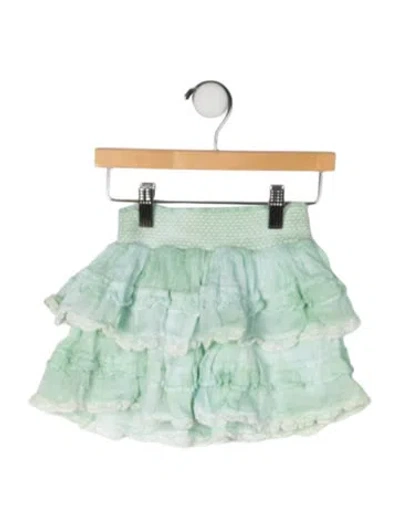 Pre-owned Loveshackfancy Babies' Toddler Girls' Mini Ruffle Skirt In Green